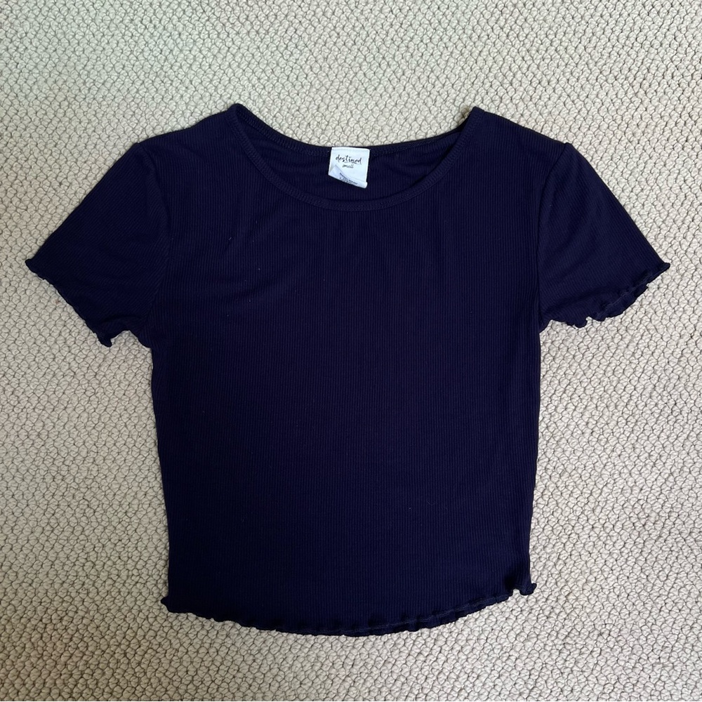 Cropped Ribbed Tee